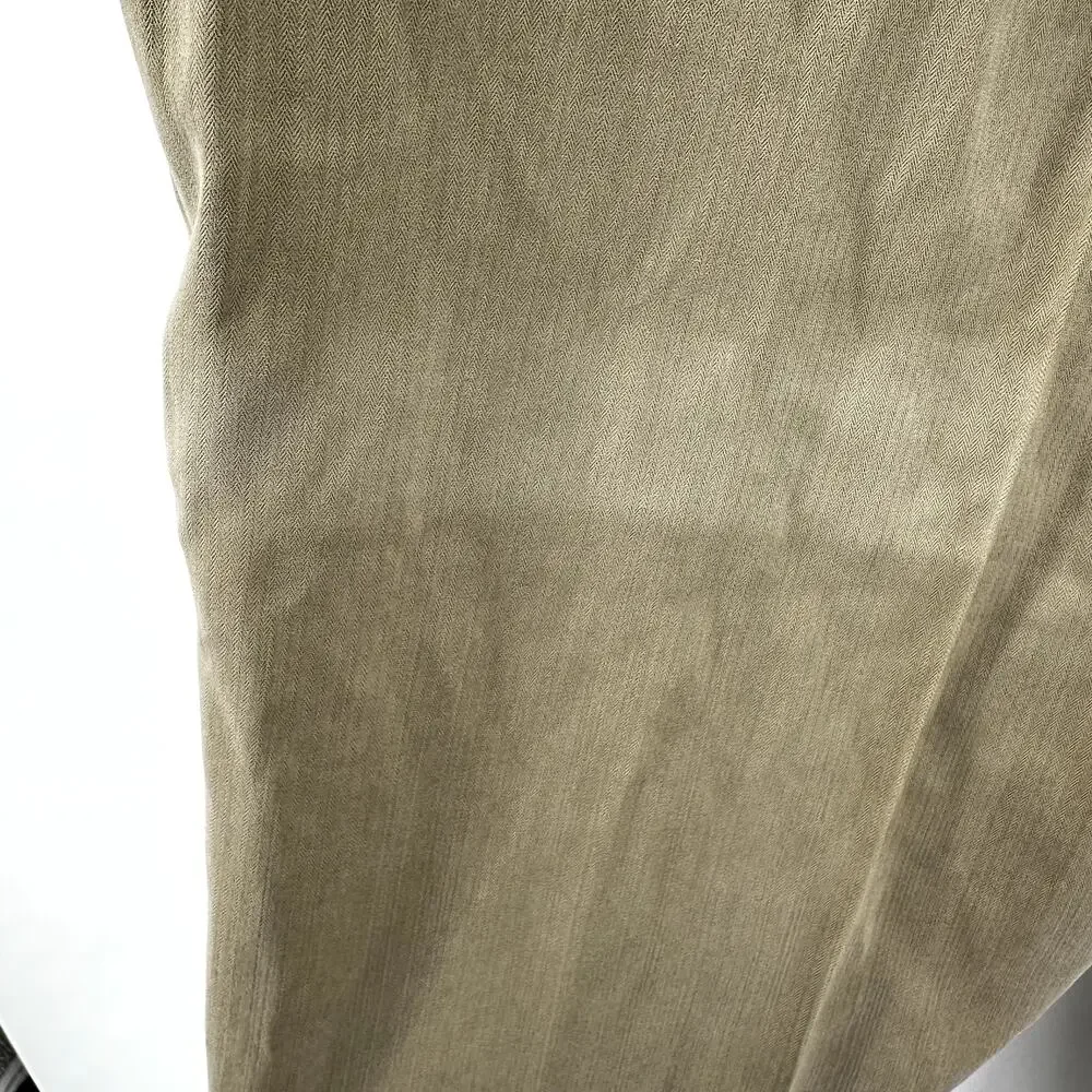 Tommy Bahama Silk Pleated Dress Pants Zip Fly Pockets Career Khaki 36x32